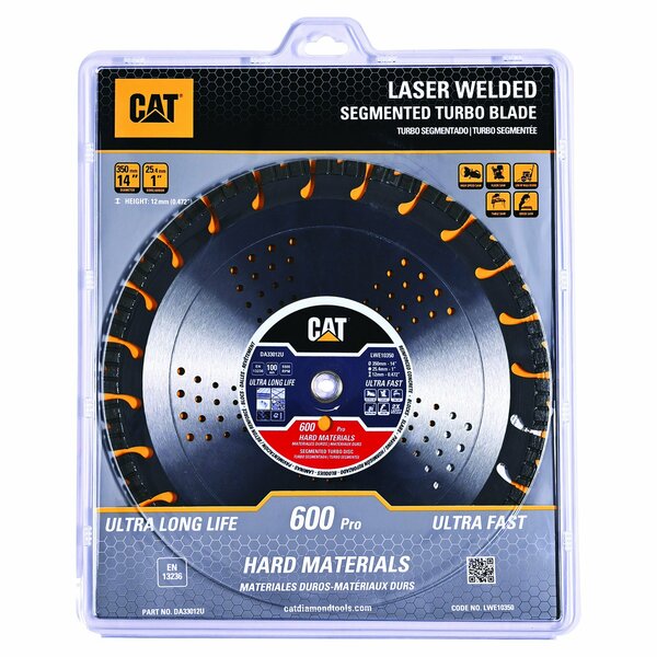 Caterpillar 600 Pro Segmented Laser Welded Hard Materials Diamond Blade 14-In - 350mm DA33012U